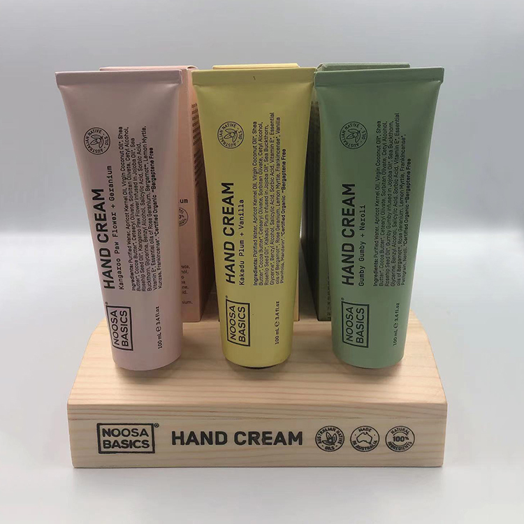 Apache Modern Wood Hand Cream Display Stand with Customizable Size & Color for Cosmetic Stores — view 2