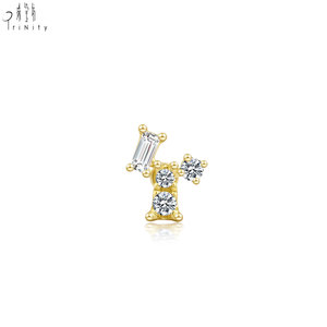 New arrivals Trendy Delicate Accessories Minimalist Diamond Studs Earrings 14K Gold Real Natural Diamond Fine Jewelry For Gift - Product Image 1