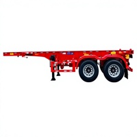 Meilleur prix Sinotruk Howo Semi-remorque squelette 2 essieux 40 pieds avec pieds de support stables, charge utile 60T pour le transport logistique