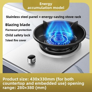 Cuisinière à gaz encastrable Rongshida à brûleur unique pour usage domestique, gaz naturel et gaz liquéfié, haute puissance de flamme, économie d'énergie, panneau en céramique - Product Image 6