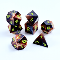 Lot de 7 dés en acrylique Skyfire, dés polyédriques à motifs de nuages flamboyants pour jeux de rôle DND, vente en gros à faible MOQ