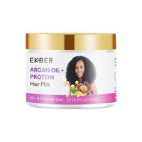 Logo personnalisé Traitement à la kératine pour cheveux secs Réparation rapide Traitement à l'huile d'argan et à la kératine Masque protéiné pour cheveux bouclés au lait