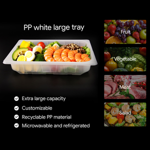 Conteneur alimentaire jetable en plastique PP de haute qualité, grand plateau pour aliments congelés avec logo/design graphique personnalisable - Product Image 2