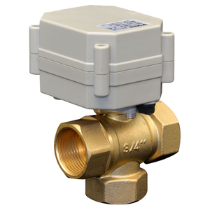 อุปกรณ์ควบคุมการไหลแบบแนวตั้ง DN20 12 โวลต์ แบบแมนนวล 3 ทาง บอลวาล์ว NPT PTFE สำหรับน้ำอุณหภูมิสูง  OEM ปรับแต่งได้ - Product Image 4