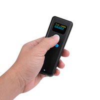 Pembaca Kode Batang EV-JM8 Nirkabel Mini, Pemindai Kode Batang Genggam Kecil Gigi Biru 1D Laser dengan Layar