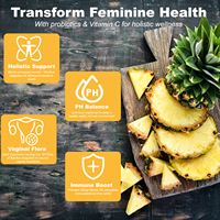 Gummies Probiotiques Équilibre Féminin de Haute Qualité pour Adultes avec Poudre de Fruit d'Ananas Favorisant une Digestion Saine