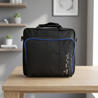 Sac d'accessoires pour console PS4/PS4 Slim/PS4 Pro, durable, portable, classique, grande capacité, en nylon, avec fermeture éclair, poignée et bandoulière