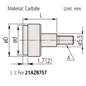 Cabezal de Micrómetro Plano de Alta Precisión Mitutoyo, Métrico, 21AZB758, de Japón - Product Image 3
