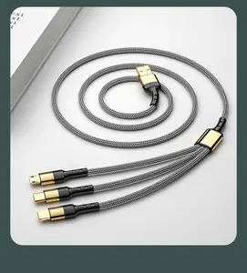 Grosir kabel USB 1A 2A 2.0 kualitas tinggi dengan harga pabrik kabel pengisi daya USB mikro 3 in 1 jenis