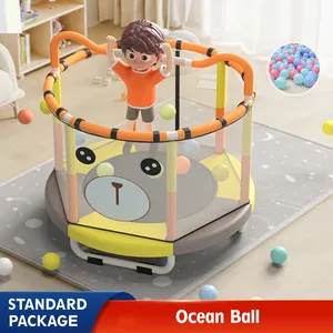 Cama Jumping Crawl Pequena Criança Brinquedos Recinto Net Mini Indoor Crianças Bebê Trampolim Com Dobrável Bungee Rebounder