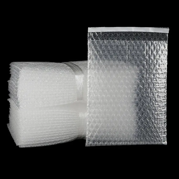 Custom Clear Mail Self-Seal Bubble Cushion Wrap Packaging Bags Transparent Bubble bag Pouch