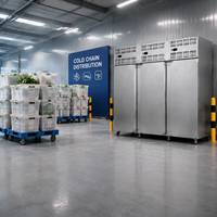 Congélateur commercial mobile à congélation rapide, grande capacité de stockage pour la transformation alimentaire