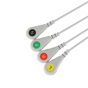 Giám sát y tế tiêu hao Cáp tương thích AAMI kết nối trực tiếp sử dụng chung 6pin <span class=keywords><strong>ECG</strong></span> cáp, 3 dẫn, Snap End, IEC - Product Image 2