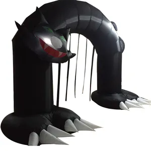 Bán buôn giá tùy chỉnh 11 chân hoạt hình Inflatable Khổng Lồ Halloween mèo đen vòm bóng/lễ hội Inflatable lối vào vòm