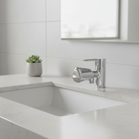 Robinet d'angle de salle de bain moderne en laiton sans plomb, monotrou, à poignée unique, entre-axes 4 pouces, à montage sur plan, anti-rayures, Robinet d'eau 2