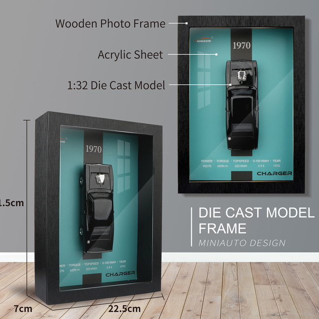 2025-11-1:32 Photo Frame Version Diecast Alloy Metal Sports Car Model 3D Racing Car Hanging Painting Collection Kids Gifts