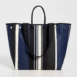 Custom <b>Large</b> Waterproof <b>Canvas</b> Striped Tote <b>Bag</b> for Women Portable Embroidered Cotton Shoulder <b>Bags</b> Spring Summer Autumn Winter - Product Image 1
