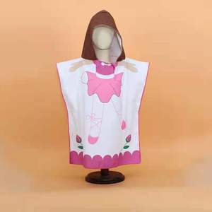 Serviette <span class=keywords><strong>de</strong></span> <span class=keywords><strong>bain</strong></span> d'été portable pour enfants avec logo personnalisé serviette <span class=keywords><strong>de</strong></span> plage en microfibre <span class=keywords><strong>cape</strong></span> absorbante à capuche - Product Image 4