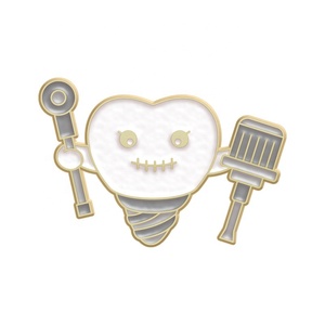 Custom Organ Cool teeth styling Metal Fun Badge maglione sciarpa splendidamente decorata spille da bavero - Product Image 4