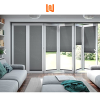 Porte pliante en verre à cadre UPVC de luxe Porte à persiennes pliante en PVC insonorisée à isolation thermique