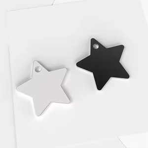 Fornitura diretta Logo personalizzato <span class=keywords><strong>a</strong></span> forma di <span class=keywords><strong>stella</strong></span> in metallo etichette Anti-perdita in acciaio inox incisione Laser lucidata carta di identità Pet tag - Product Image 2