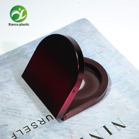 Boîtier compact demi-rond pour fard à joues, violet/rouge, recyclable, avec miroir, vente en gros d'usine, emballage cosmétique en plastique ABS