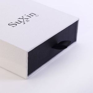 Paper Gift Box White <b>Small</b> Empty <b>Sliding</b> <b>Sliding</b> Jewelry Box Logo Jewelry Box Drawer Handle - Product Image 3