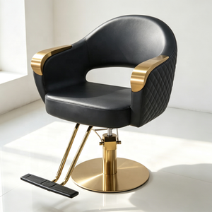 Silla de Barbero Ergonómica Hidráulica de Acero y Cuero Sintético Moderna al por Mayor con Rotación de 360 Grados para Salón, Barbería, Sala de Estar y Hotel - Product Image 1