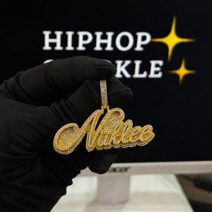 Fashion Luxury Niklee Pendant 2.30 Inch <b>Iced</b> <b>Out</b> 925 Sterling Silver 14K Gold Plated Moissanite Hip Hop Custom <b>Chain</b> Jewelry - Product Image 6