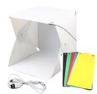 LED katlanır Lightbox taşınabilir fotoğraf fotoğraf stüdyosu Softbox parlaklık ışık kutusu DSLR kamera için masa üstü çekim