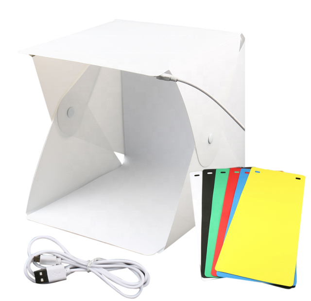 LED Folding Lightbox Portable Photography Photo Studio Softbox Brightness Light Box for DSLR Camera Tabletop Shooting