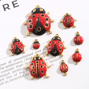 Accesorios de Acero Inoxidable con Diseño de Dibujos Animados para Collares Hechos a Mano, Dijes de Mariquita, Abalorios Versátiles y Modernos para Pulseras - Product Image 3