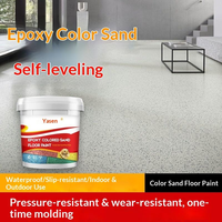 Peinture époxy pour sols en sable coloré, résine liquide autolissante spéciale résistante à l'usure pour sols en ciment