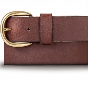 Casual Pin Buckle Brass 3D Design <b>Cow</b> Hide Durable Solid Pattern 3.8cm Width Adjustable Length Belt - Product Image 2