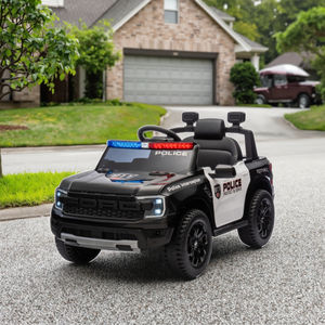 Nouvelle licence <span class=keywords><strong>Ford</strong></span> F-150 électrique <span class=keywords><strong>Police</strong></span> SUV monter sur la voiture enfants batterie puissance 12V télécommande noir monter sur les voitures pour les enfants - Product Image 1