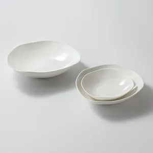 2024 New Dinner Mexican Restaurant Dishwasher Safe Decorative Arts Unique White Porcelain Serving Dish Design Dishes Deep Bowl