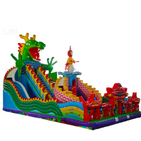 Parc d'attractions gonflable géant Delilai, animaux, château gonflable, zone personnalisable 16x8m, enfants, adultes, divertissement en plein air, matériau PVC