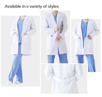 Blouse de laboratoire blanche tissée pour hommes, uniforme d'hôpital, veste de médecin à manches longues avec poches, blouse chirurgicale OEM
