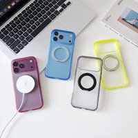 Coque de téléphone portable de haute qualité, antichoc, avec coussin d'air, translucide givrée, avec béquille magnétique pour iPhone 18 Pro Max