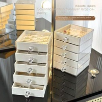 En stock, best-seller, boîte à bijoux en plastique, organisateur de type tiroir, présentoir pour boucles d'oreilles, bagues, colliers, bracelets