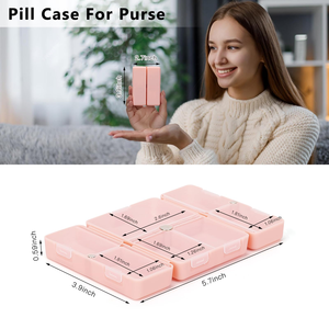 Nuevo Diseño de Caja de Almacenamiento Portátil con 7 Compartimentos, Tapa Magnética Abatible de PP, Mini Caja Sellada para Pastillas, Ideal para Viajes al Aire Libre - Product Image 3