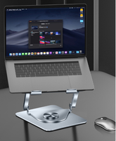 Support pliable en acier au carbone et en aluminium de 10 à 17 pouces avec fonction de rotation Support pour ordinateur portable avec ventilateur de refroidissement