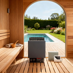 Stufa per Sauna Moderna Serie <span class=keywords><strong>Economica</strong></span> in Acciaio Inox CE con Doppio Controllo Supportato Stufa Elettrica per Sauna - Product Image 3