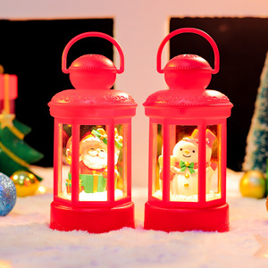 Adornos creativos para el escritorio, regalos de Navidad, faroles de viento hexagonales iluminados de Papá Noel, ambiente festivo - Product Image 3