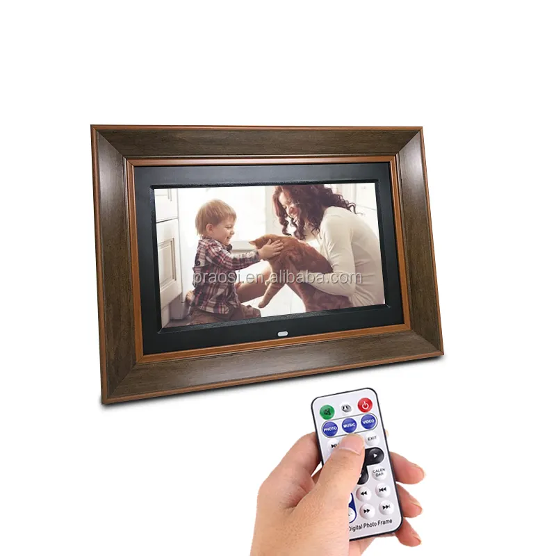 Hot Bán Khung Gỗ 10.1 Inch Khung Ảnh Kỹ Thuật Số Auto Vòng Lặp Video Phát Lại Màn Hình Lcd