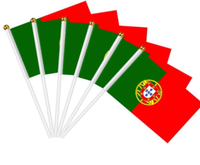 Drapeau de la Pologne en polyester de haute qualité, 14*21cm, vente en gros d'usine, drapeau portugais à agiter à la main pour l'extérieur