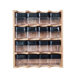 Waterproof multifunctional bamboo kitchen storage rack standing cabinet spice storage organizer