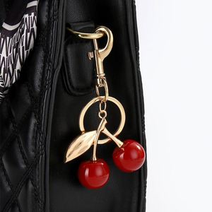 Creative 3D Cherry Keychain Fashion Pendant <b>Bag</b> Accessories High Quality Metal Cherry Keychain Wholesale - Product Image 4