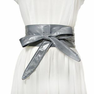 Damen Kunstleder breiter Bund <span class=keywords><strong>Obi</strong></span> Gürtel Kunstleder Wrap Around Cinch Boho Band Bowknot Taillen gürtel Kummer bund - Product Image 5