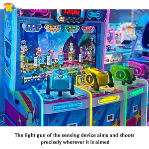 Machine de jeu d'arcade interactive de tir à la cible avec héros de dessins animés, à monnayeur, 3 joueurs, avec tir au pistolet et système de rédemption de tickets - Product Image 4